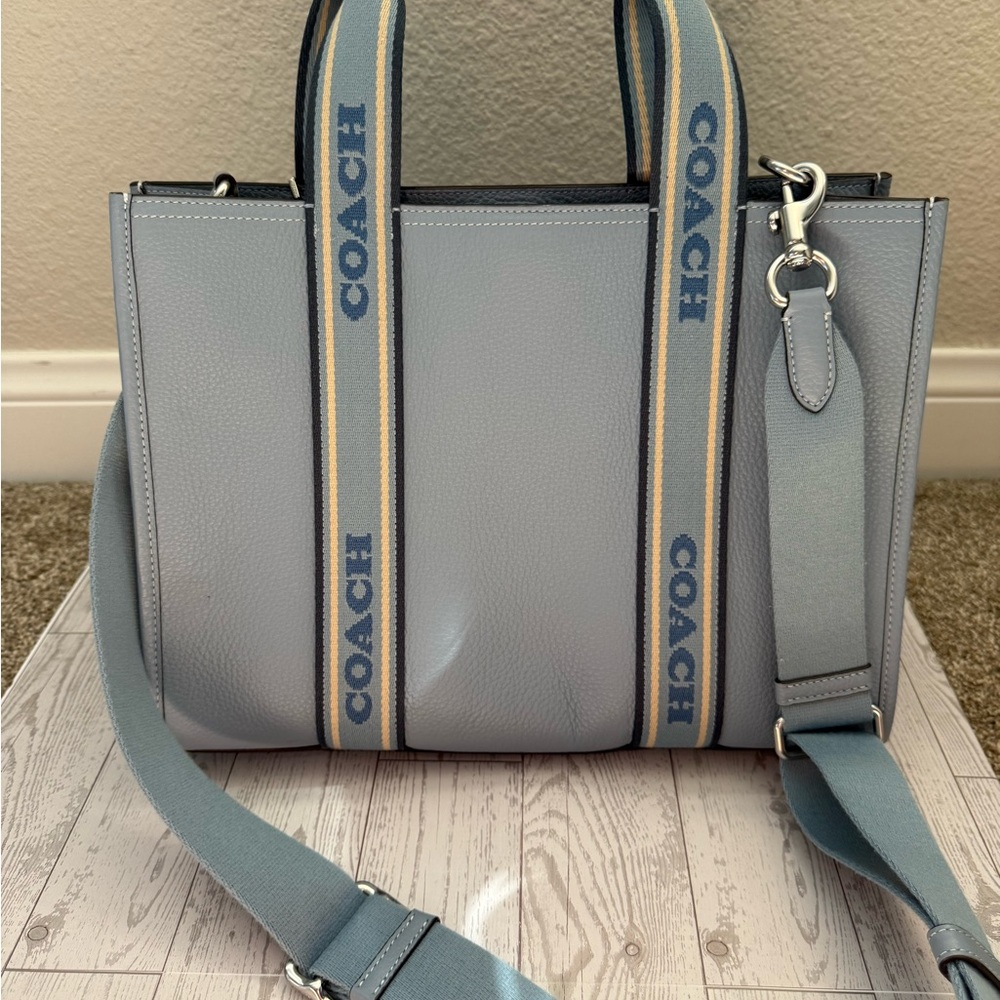 COACH Blue Leather Tote Large | Smith Tote - Picture 2 of 8